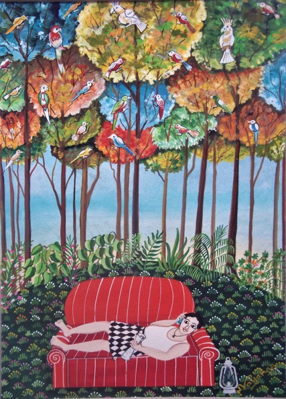 Jungle Siesta 15x11 inches Mixed Media on Paper (1)