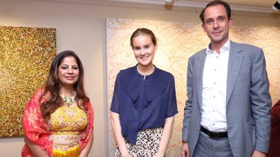 Sonika Aggarwal Ms.Leena on left and Mr. Christian Kamill -Head of the Mission Sweden Embassy on right